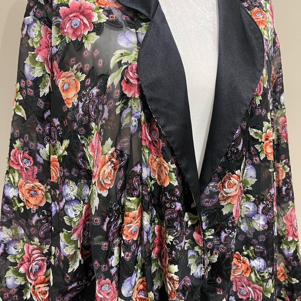Victoria's Secret Floral Blazer with Black Lapel